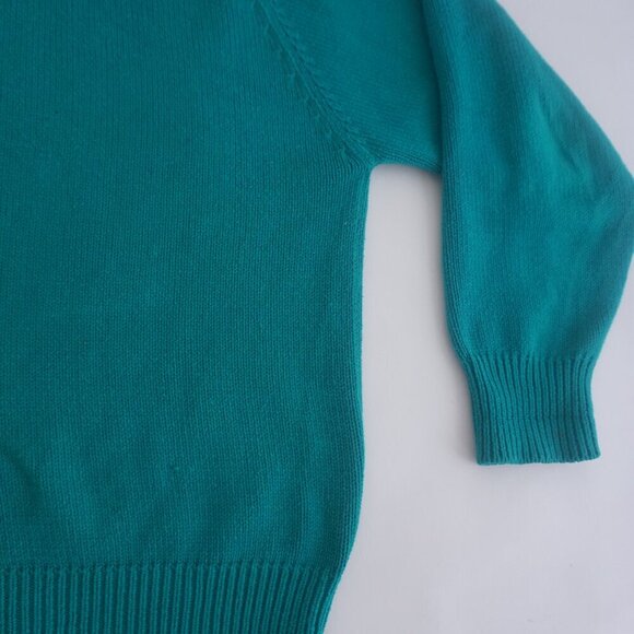 VTG '90S Eddie Bauer Outdoor Outfitter Green 100% Cotton Knit Crewneck Sweater L - Picture 5 of 8